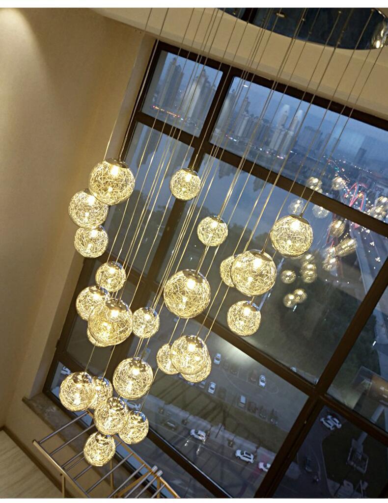 美式楼梯吊灯复式楼客厅灯中空楼梯间楼道吊灯别墅楼梯灯长吊灯