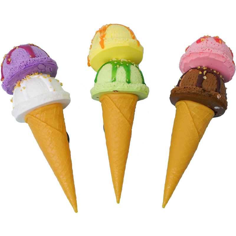 春夏秋冬新款冰淇淋球雪糕模型假冰淇淋慢回弹仿真双层冰淇淋模型