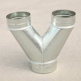 耐高温镀锌y型三通风管 排烟管通风管y型异径斜三通圆形通风配件