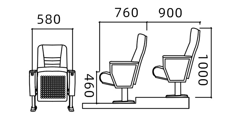 广东英驰座椅工程定制礼堂椅 适用影院会堂连排海绵座椅 量大价优
