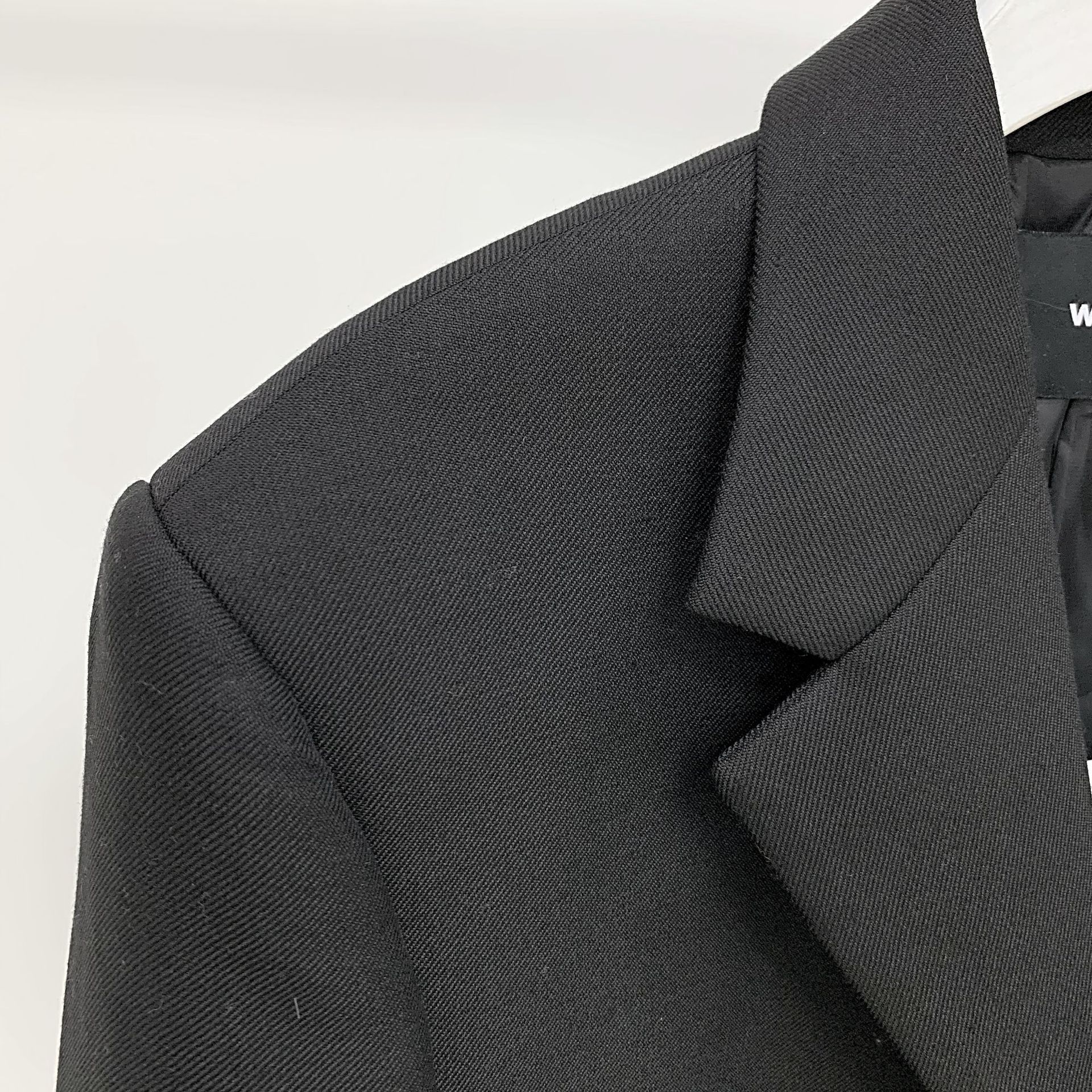 8175 we11done潮字母弹幕浮雕压纹小西装外套长袖女款上衣西服