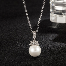 s925纯银珍珠项链 西班牙民族风格大方雅致璀璨迷人女式吊坠饰品