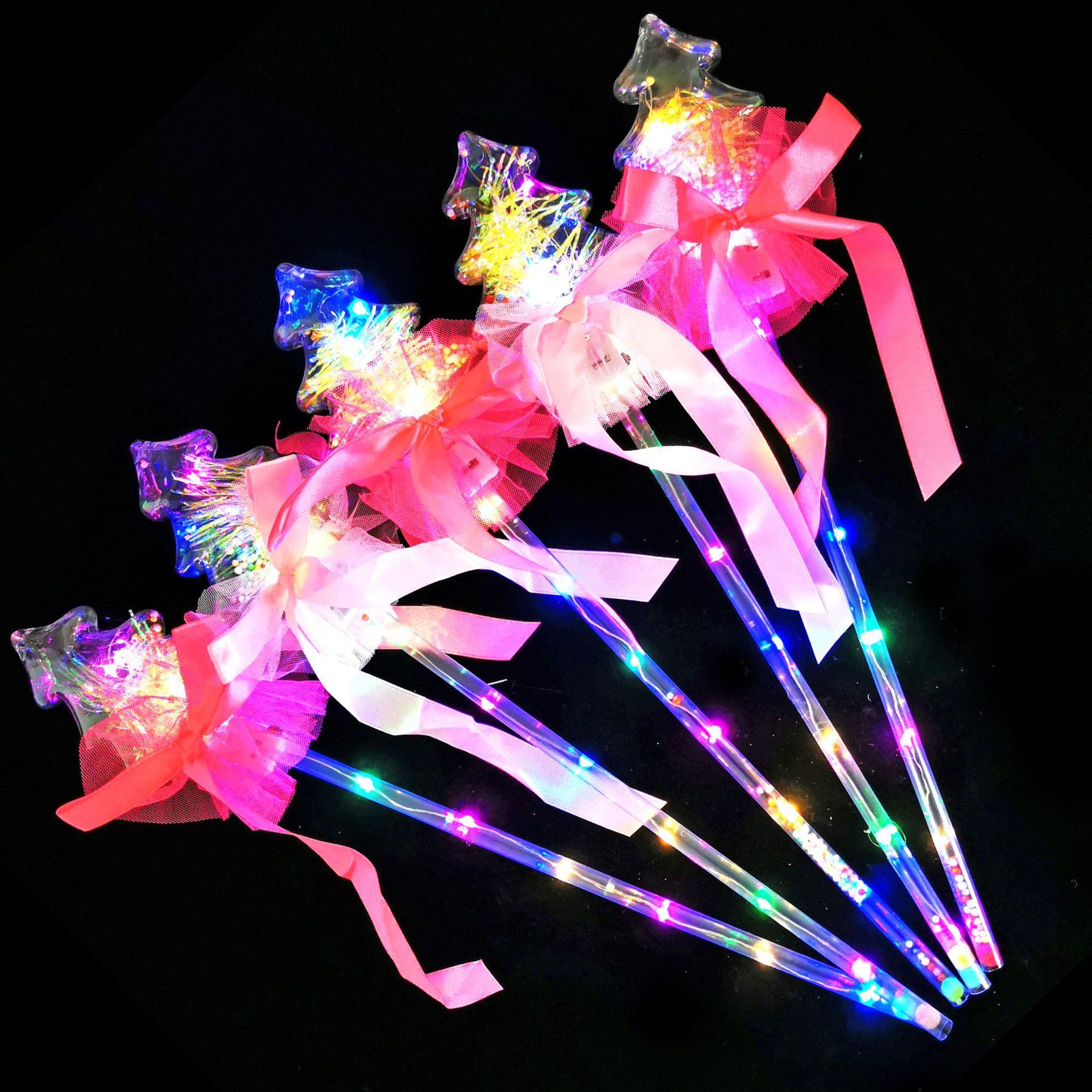 夜市地摊热卖货源 圣诞树魔法棒发光仙女棒 抖音爆款电子发光玩具