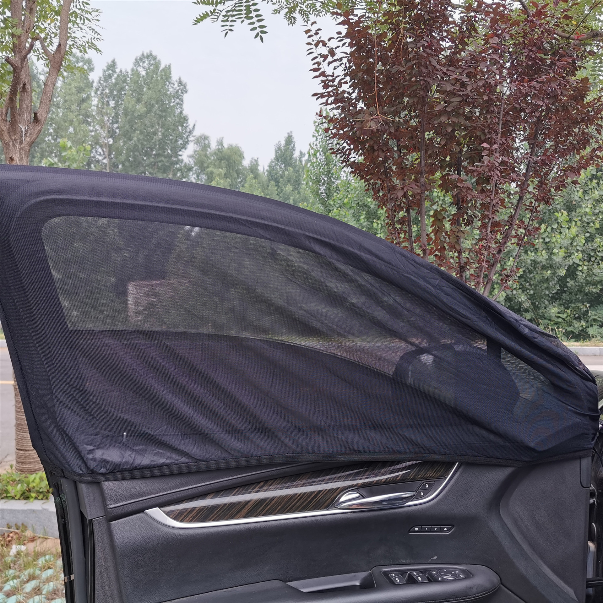 亚马逊款汽车遮阳帘 新款汽车防蚊纱窗 汽车侧窗遮阳罩遮阳网