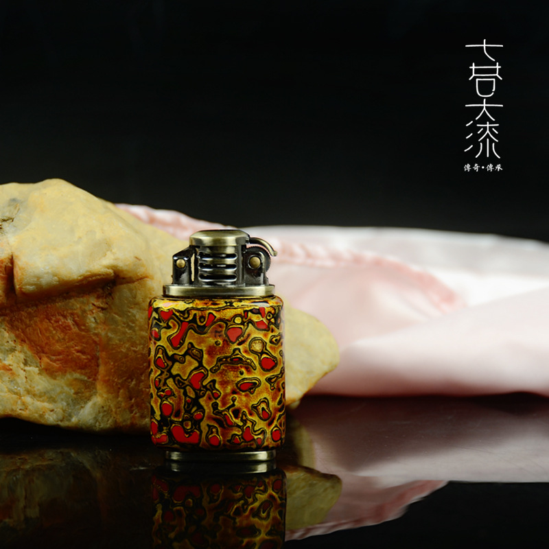 大漆打火机传统生漆工艺佐罗煤油打火机犀皮漆器工艺品送礼品男士
