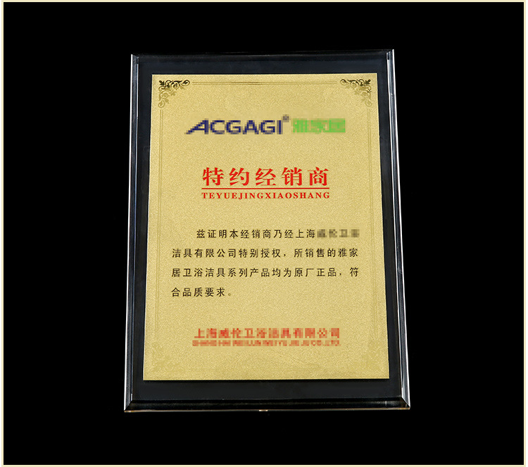 亚克力奖牌透明冻水晶立牌定做 水晶冻授权牌 颁奖礼品聘书奖牌