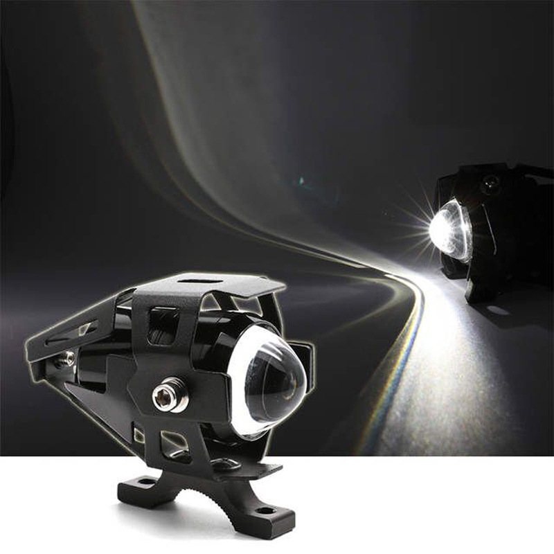 摩托车led大灯强弱光爆闪射灯超亮外置mini-u5激光炮