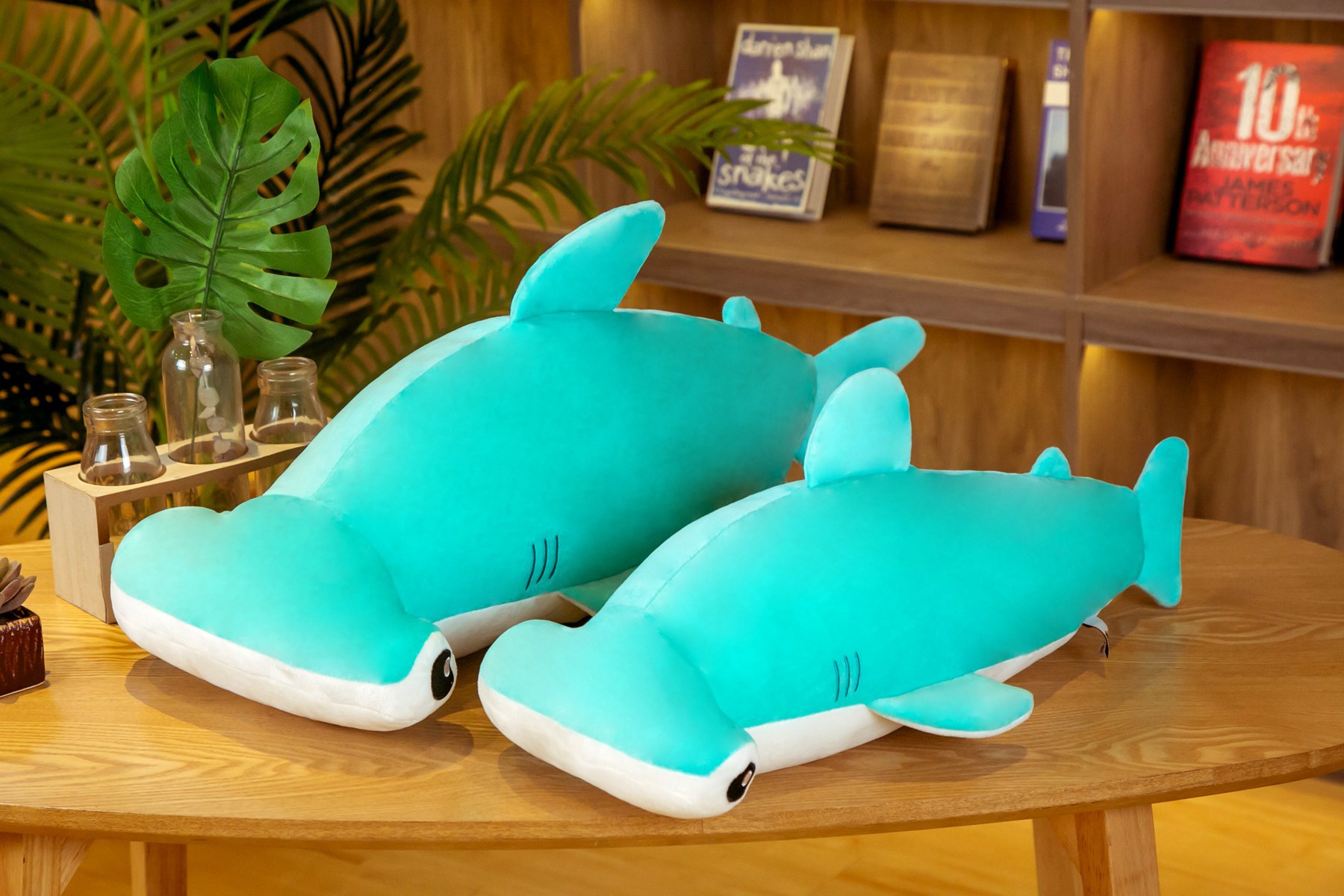 新款呆萌锤头鲨毛绒玩具可爱海洋动物鲨鱼公仔儿童玩偶布娃娃