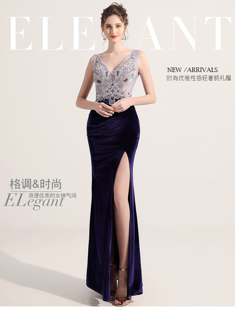 夜店女装夜总会深v低胸晚礼服夜场工作服包臀气质长裙性感连衣裙