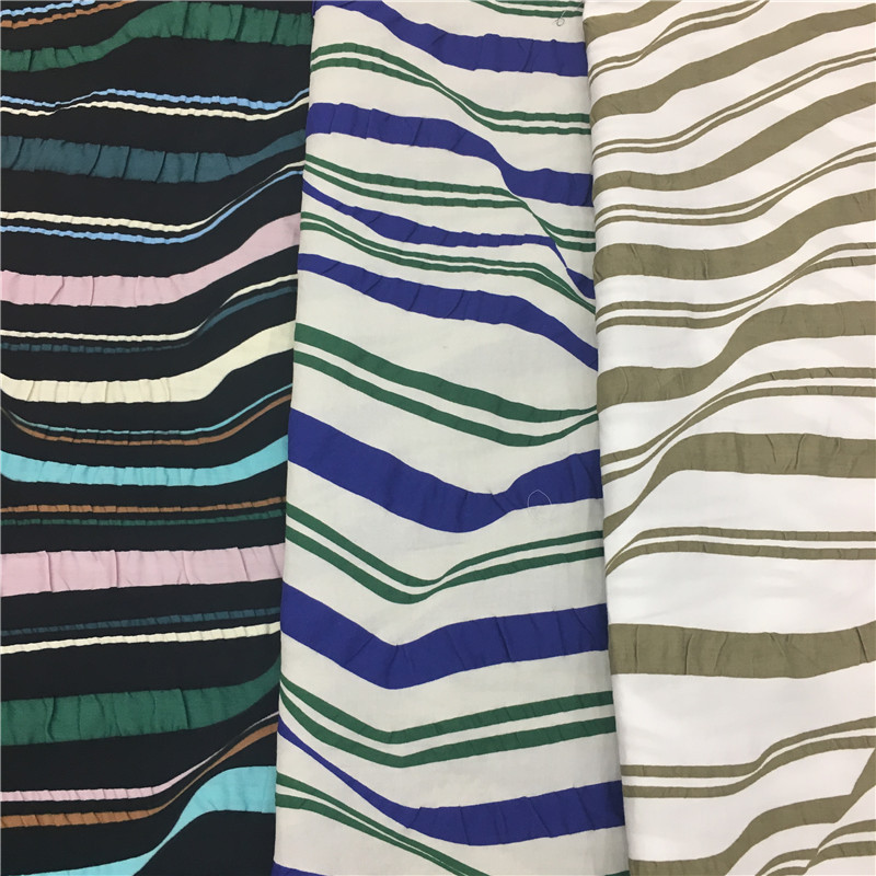 盐缩布料 盐缩布 全棉盐缩面料 纯棉印花布 盐缩条子 纯棉布