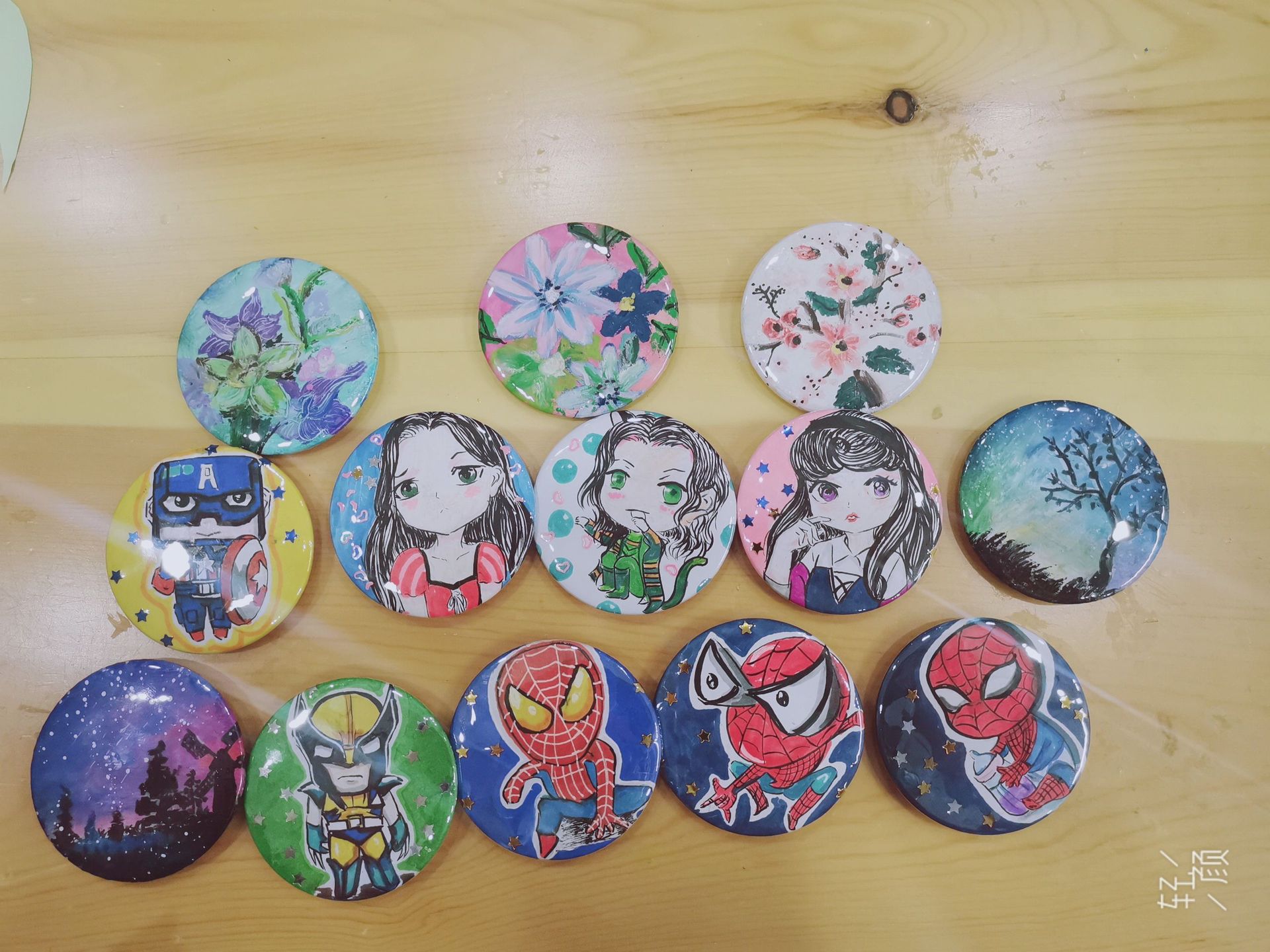 儿童涂鸦空白徽章定做 小朋友diy手绘画画胸章订制胸牌胸卡勋章