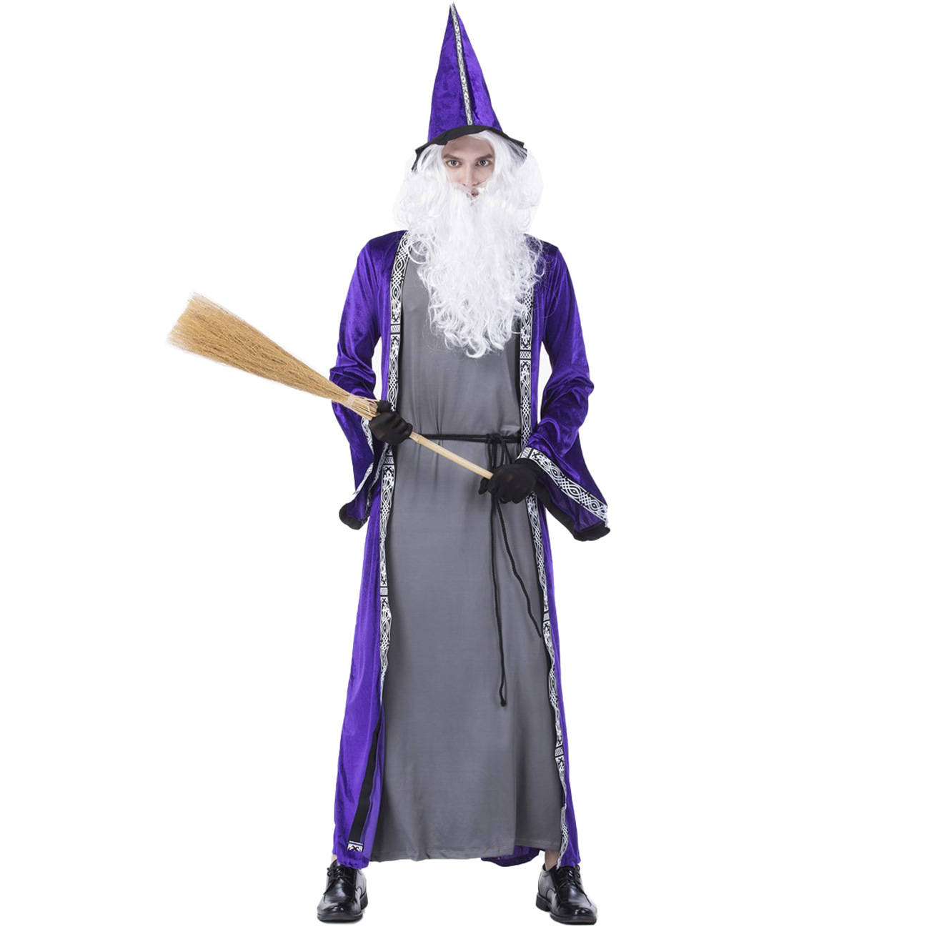 m-xl万圣节 成人 男款魔法师魔术师演出表演巫师男巫占卜者预言家