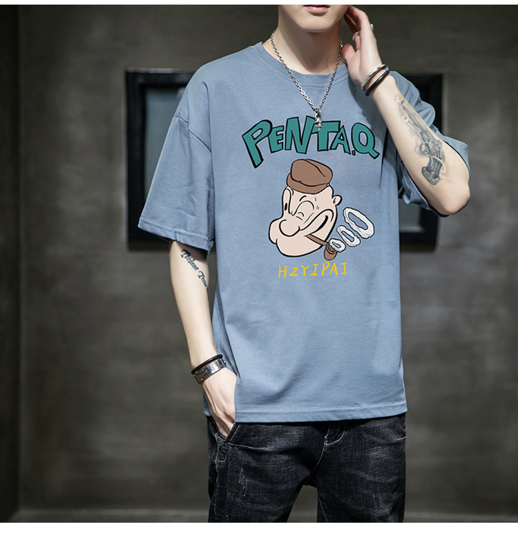 100%棉2020夏季休闲宽松新款短袖男一件代发明星同款公版511521