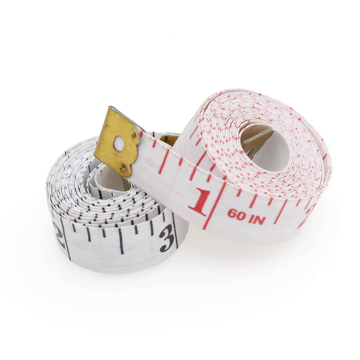 1.5m软皮尺量衣尺白底红字黑字裁缝尺pvc 玻璃纤维丝材质加厚卷尺