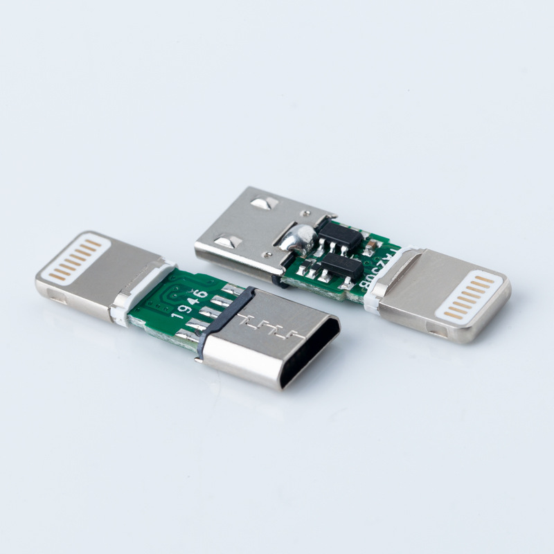 micro usb母座转苹果lightning公头 10w转接头 pcb板电源转接插头