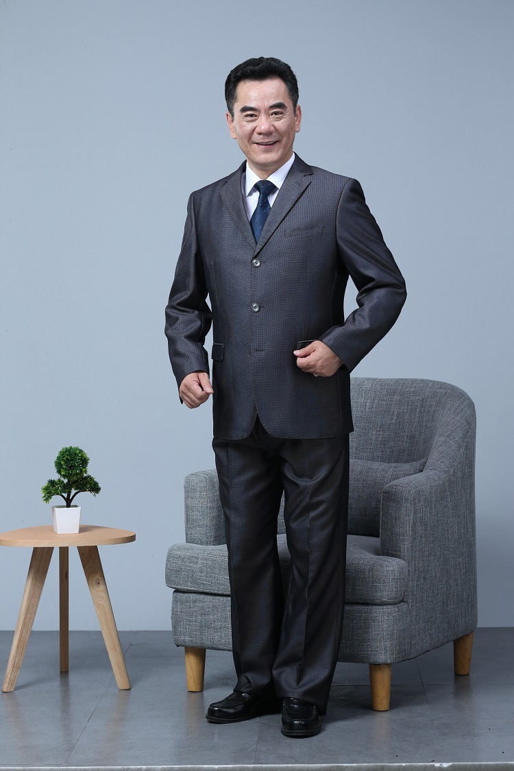 中老年秋季西装套装爸爸岳父婚礼商务正装50-60岁中年宽松三排扣