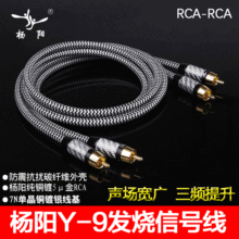 杨阳YYAUDIO 发烧级RCA莲花头2对2信号线 HiFi功放CD机胆机连接线