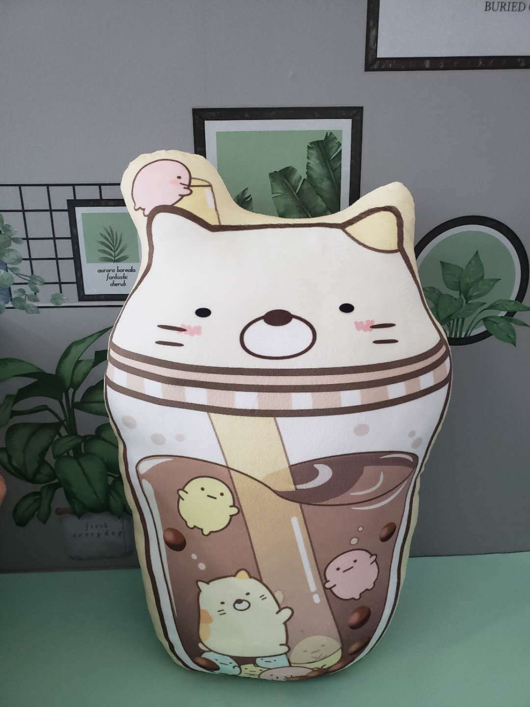 跨境角落生物奶茶抱枕创意可爱钥匙扣卡通挂件毛绒玩具可定制批发