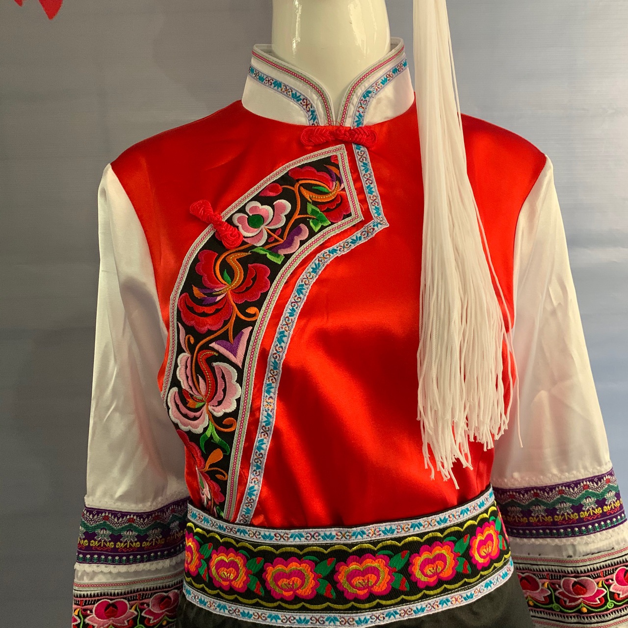 大理少数民族白族成人女装/舞蹈表演服饰/葫芦丝舞台演出服装红色