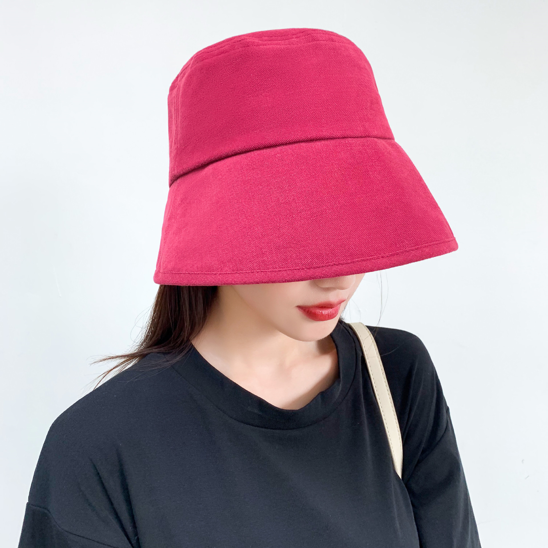 渔夫帽女韩版百搭盆帽适合圆脸遮阳帽日系太阳帽女士防晒大檐帽子