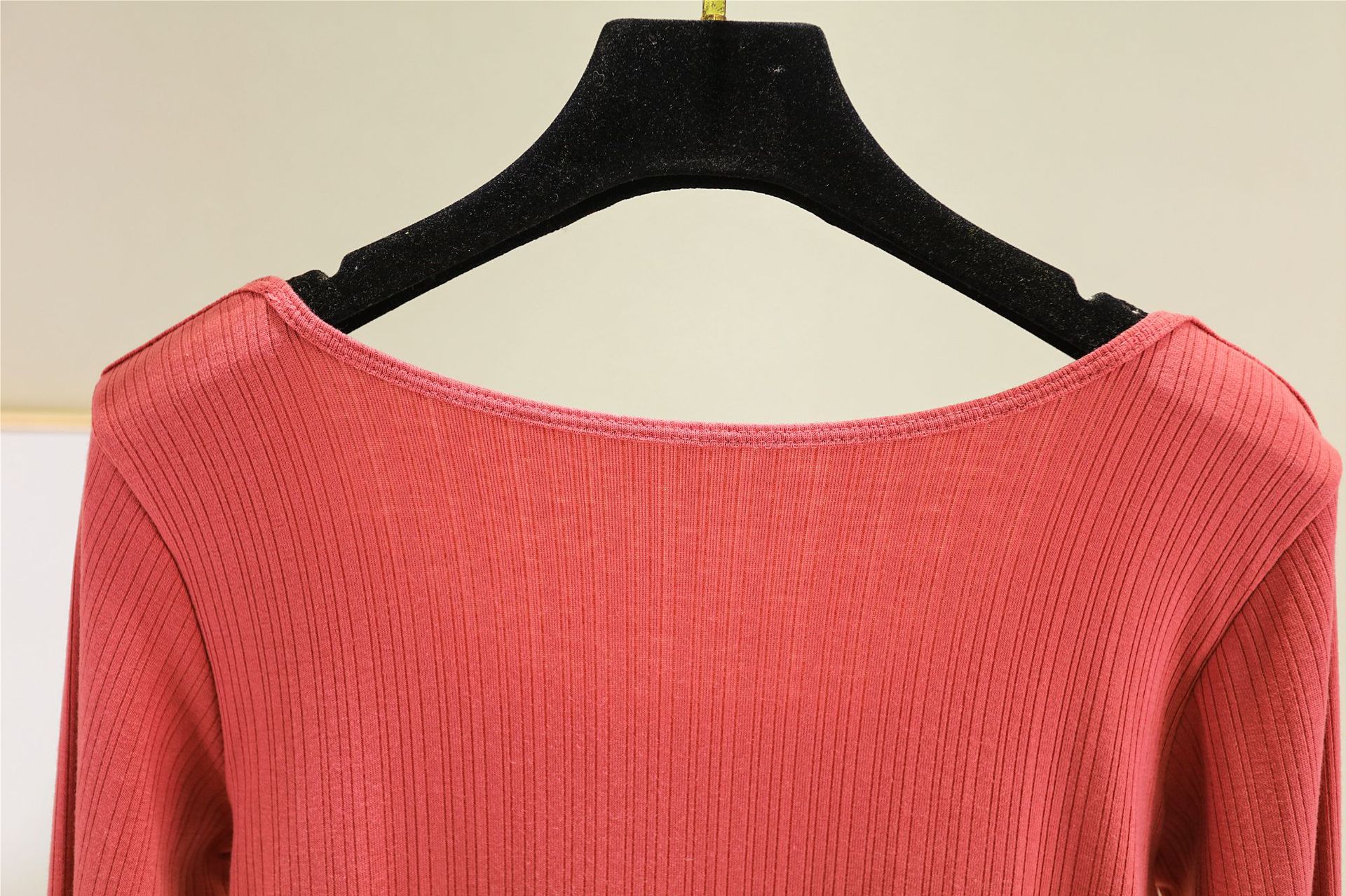 螺纹棉长袖t恤居家上衣2020新款洋气宽松春装秋衣女装内搭打底衫