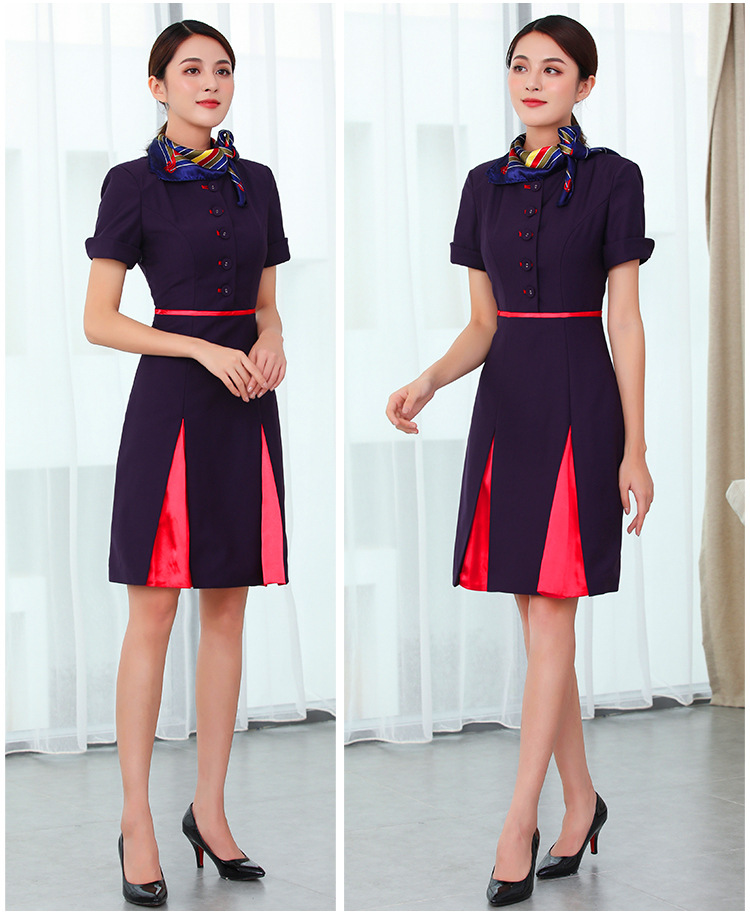 香港国泰港龙航空连衣裙空姐女修身高端职业装导诊技师制服