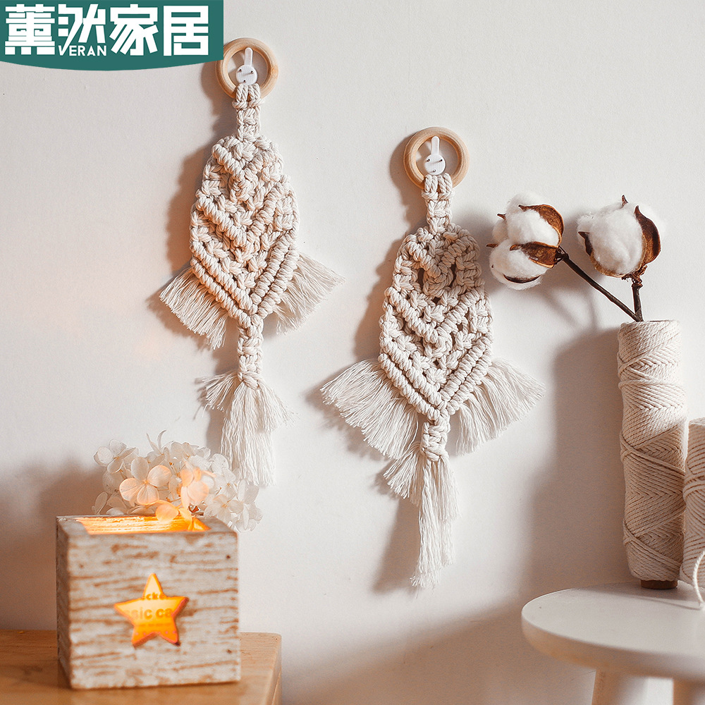Ins Nordic Wall Hanging Hand-Woven Creative Tassel Decorations Bedroom Wall Stickers Wall Braided Pendant Gt038