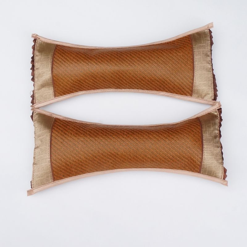 工厂批发 安吉夏季竹藤草扁枕头 茶叶颈椎腰枕 保健护颈枕 骨头枕