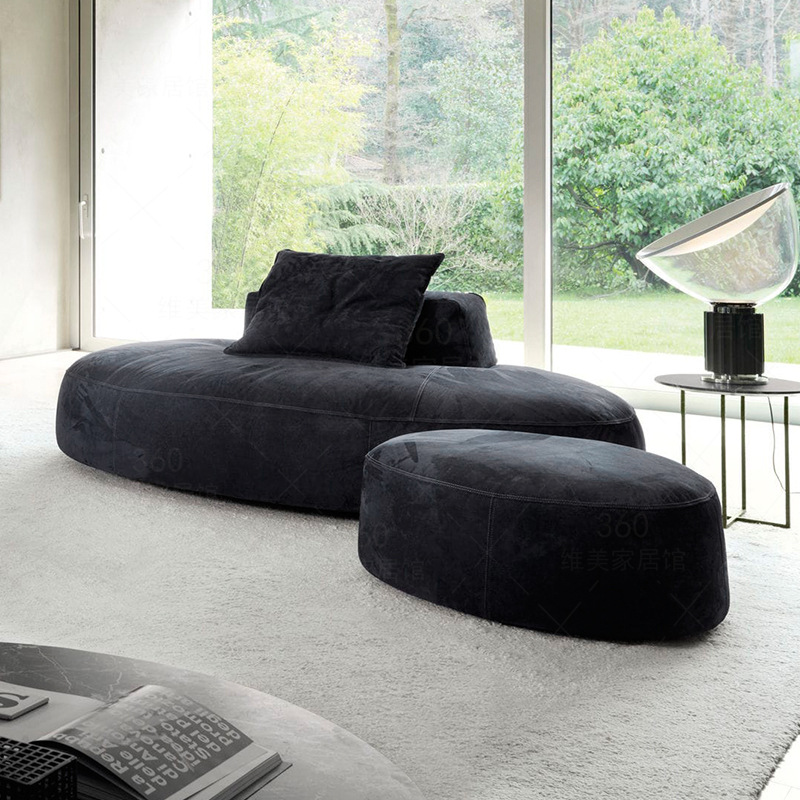 北欧创意椭圆形沙发设计师公寓民宿别墅三人沙发造型休闲懒人沙发