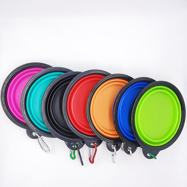 TPE Small Size Folding Pet Bowl Silicone Dog Cat Water Bowl out Hook Portable Food Basin Pet Tableware