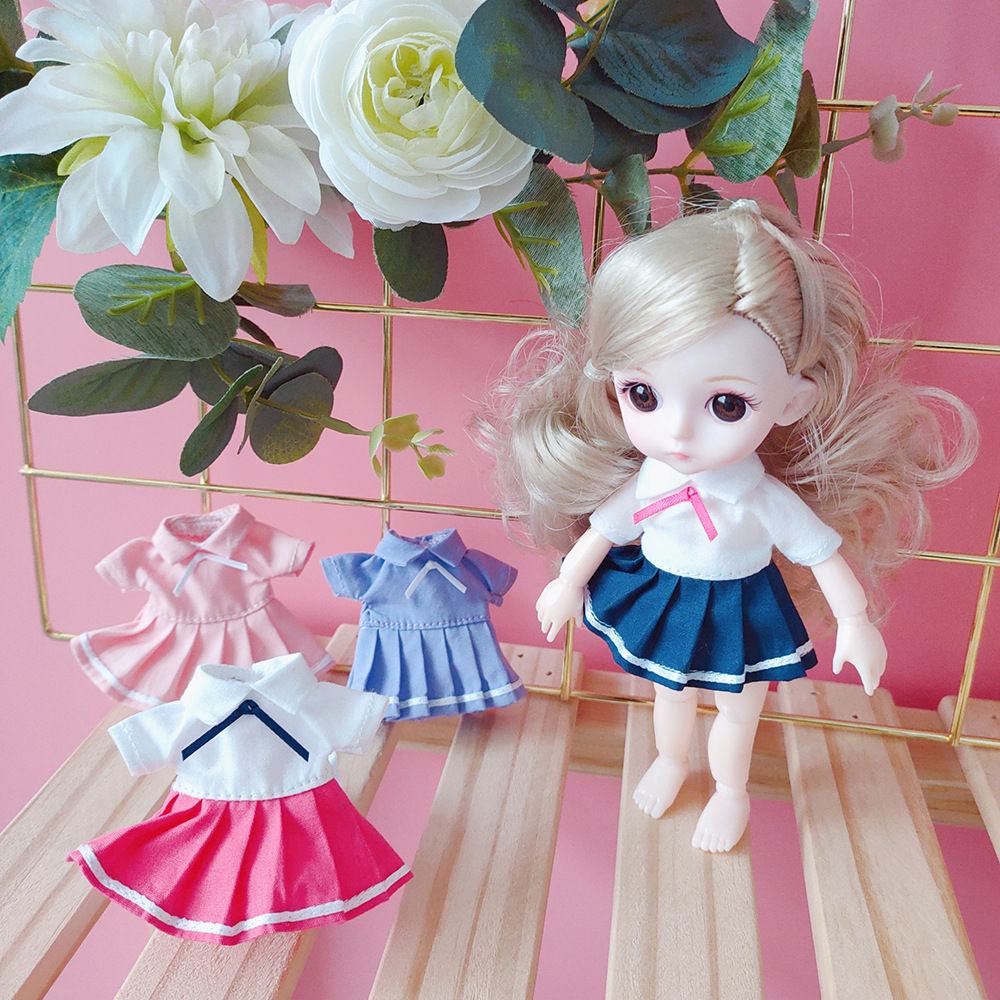 ob11娃衣 12分bjd娃娃衣服 美结猪 molly娃衣 gsc素连衣裙萝莉裙