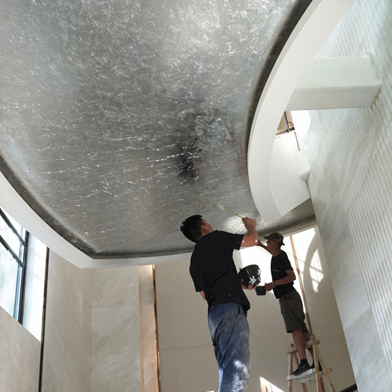 南京金箔厂家直销银箔纸 吊顶家具装修银箔纸 14×14大张抓皱银箔