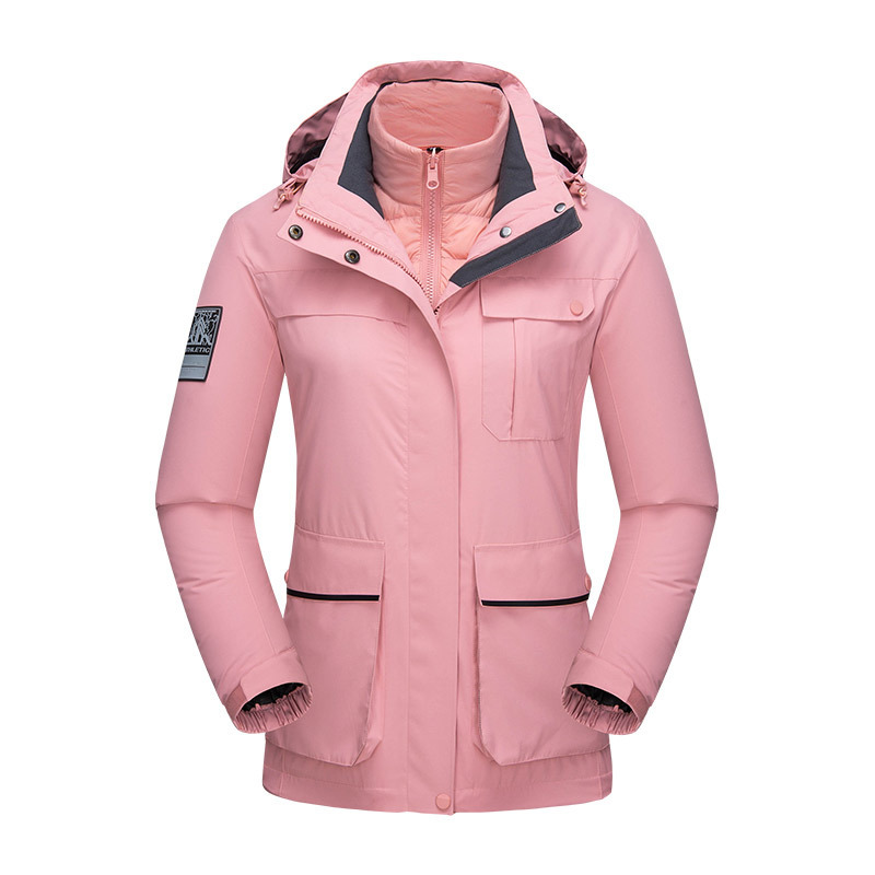 Factory Wholesale down Shell Jacket Three-in-One Windproof Rain-Proof Detachable down Jacket Shell Jacket Outdoor Coat