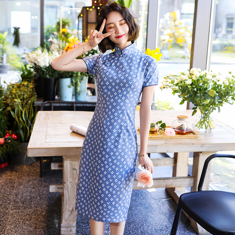 棉麻春季新品厂家现货直发时尚中国风日常修身旗袍
