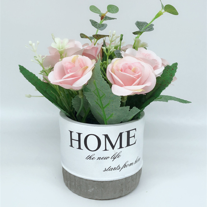 Nordic Green Plant Floriculture Small Pot Plant Ins Indoor Home Living Room Office Fake Flower Creative Decoration Plant Worker