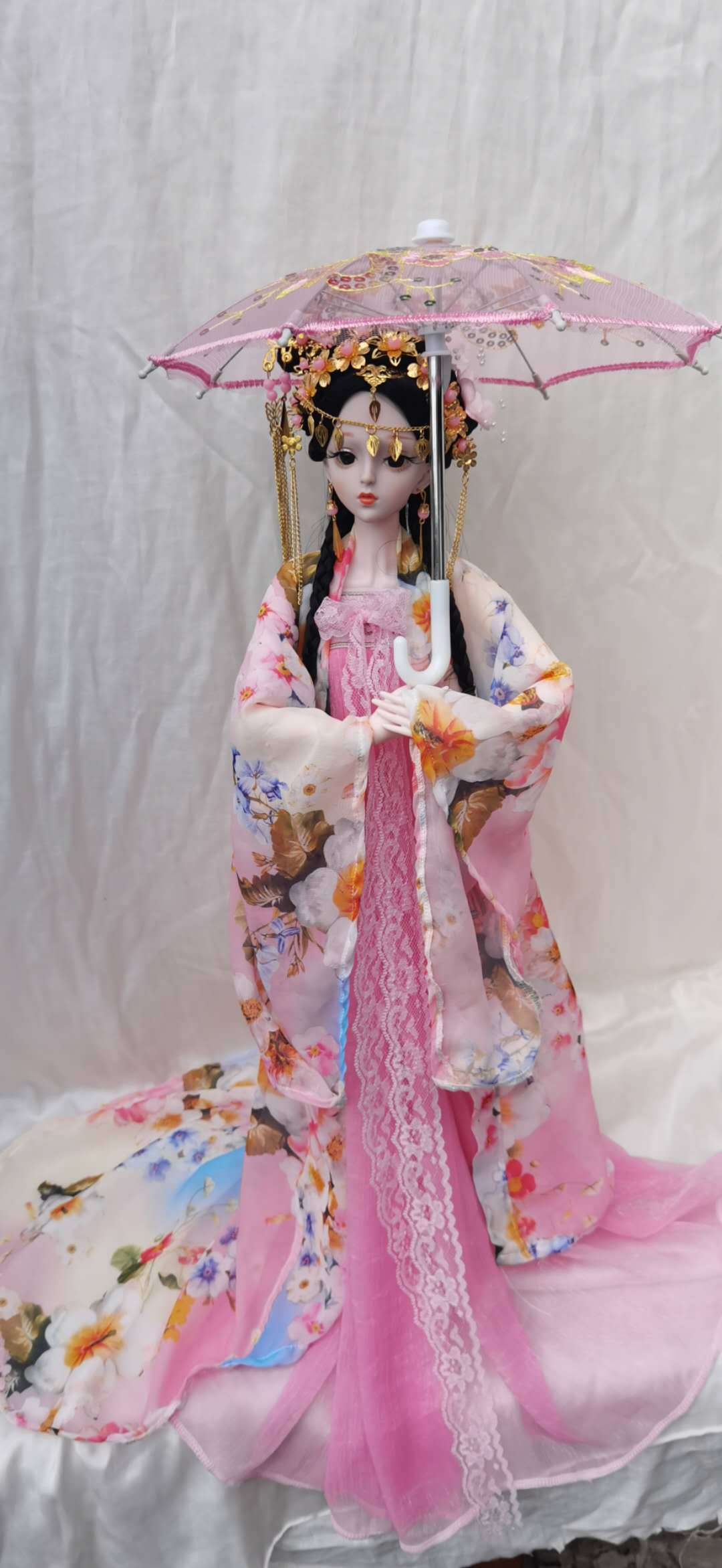 古装60厘米成品富华达芭比娃娃新娘婚纱洋娃娃成套头饰装扮衣服