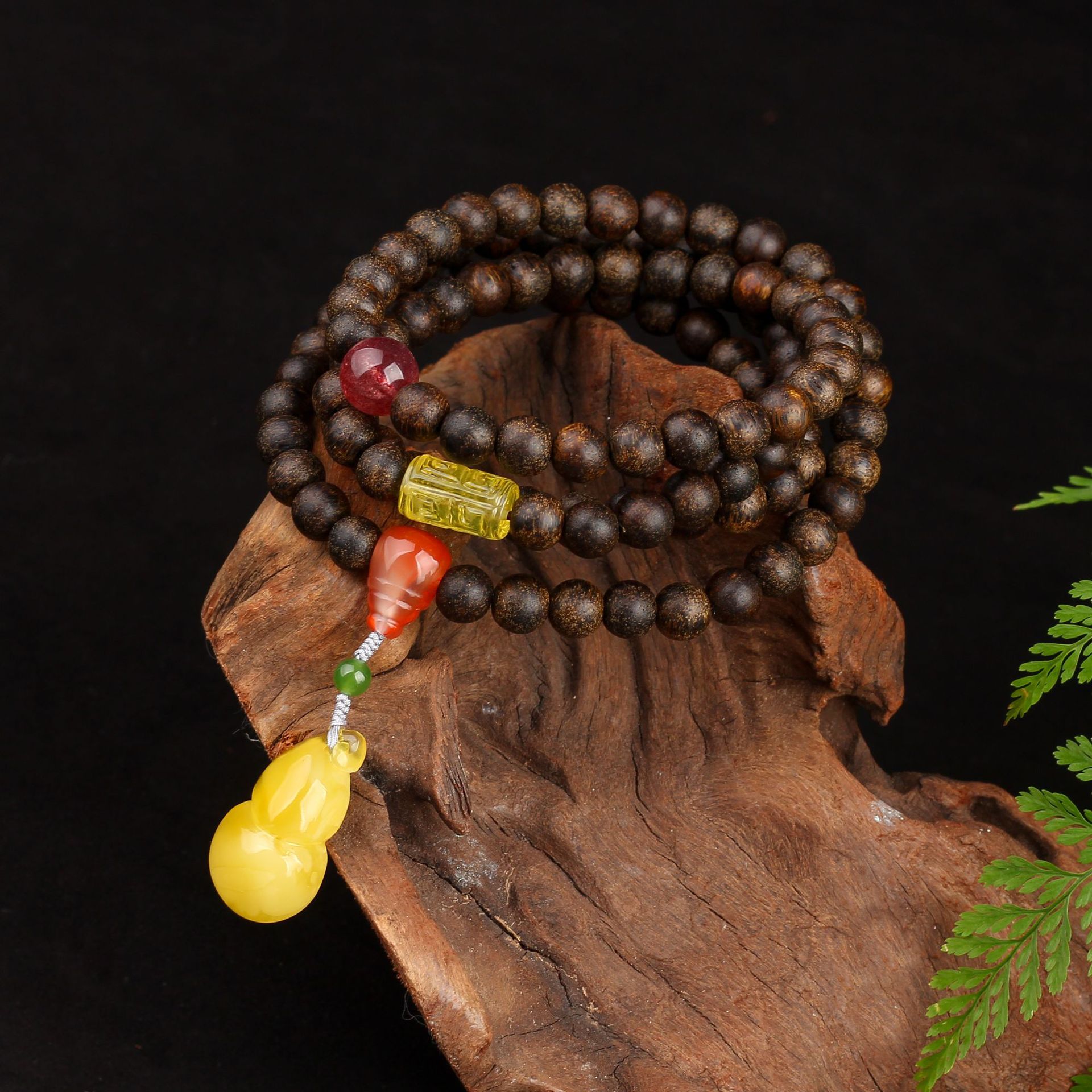 珠子7mm7mm沉香108颗佛珠蜜蜡款:规格约7mm 搭配紫金砂朱砂配饰