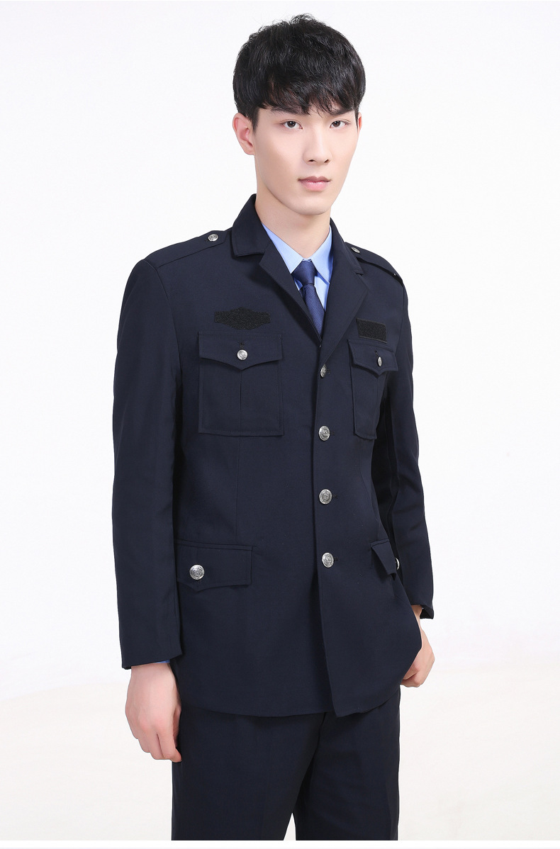 安保物业小区工作服套装工作服春秋装长袖制服敞口款门卫保安西服