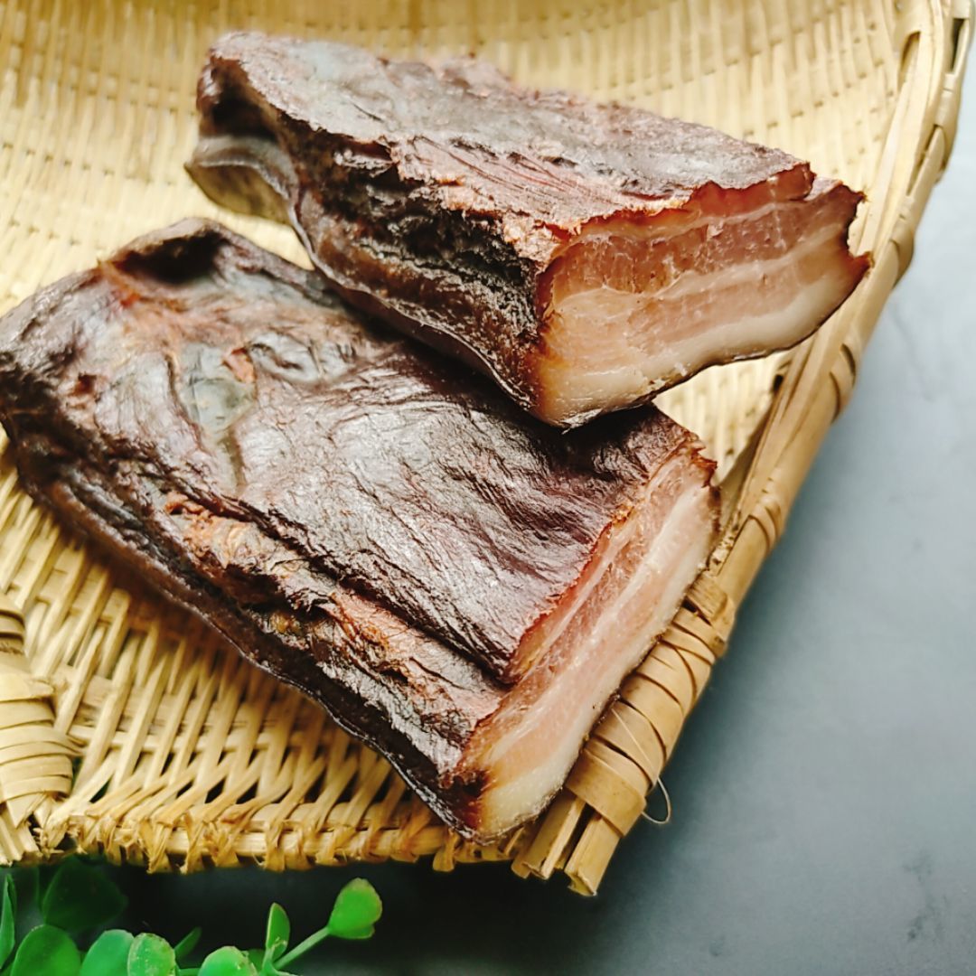 湖南柴火烟熏五花腊肉湖南土特产手工古法腊肉五花肉500g