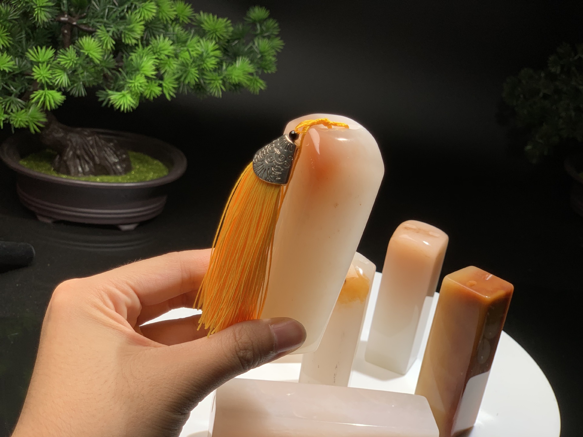 和田玉印章金丝玉印章鸡血玉印章三彩玉印章玉石篆刻印章藏书印章