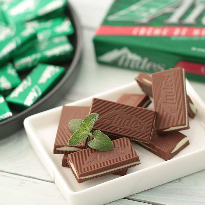 美国进口零食巧克力安迪士andes双层薄荷牛奶草莓巧克力28片批发