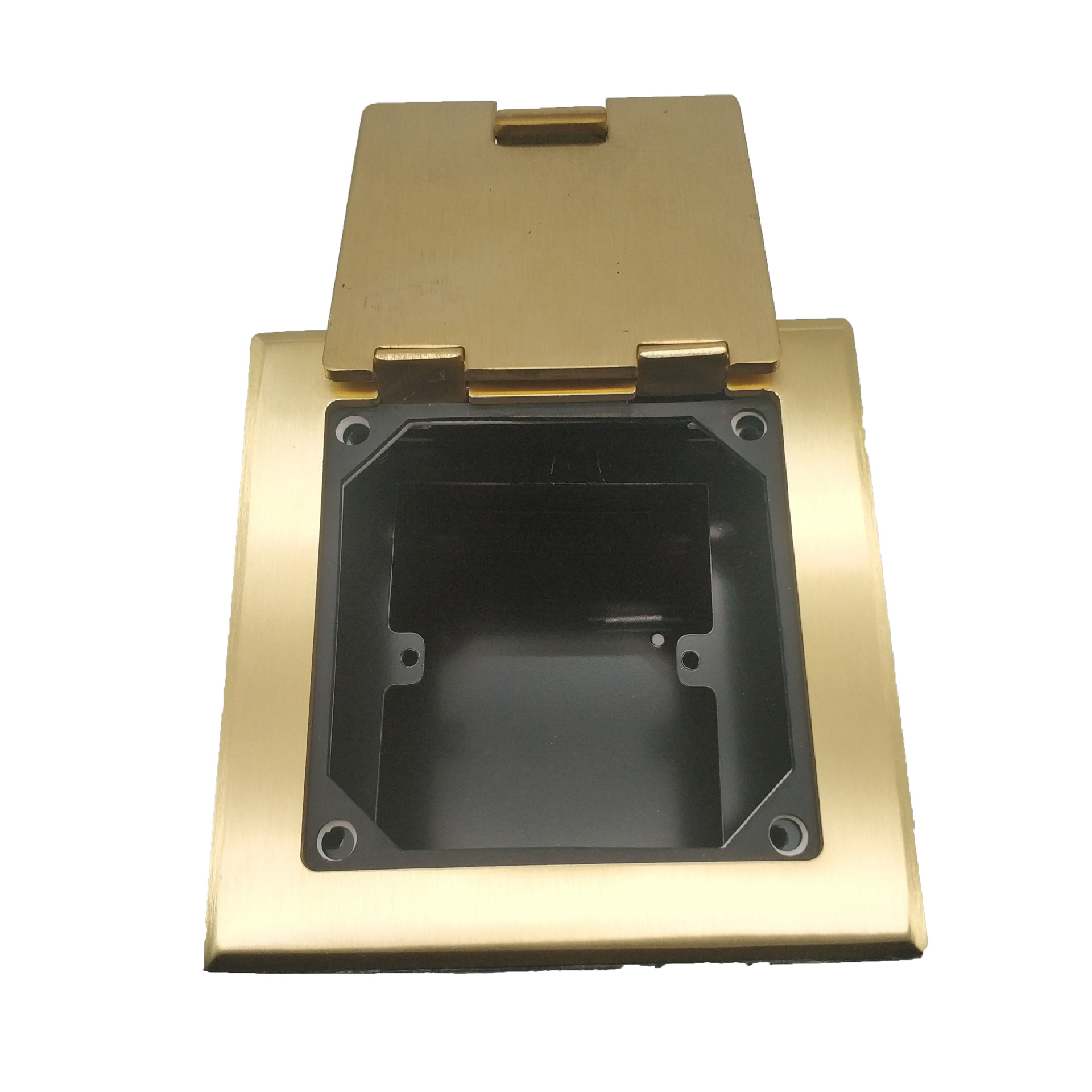 yongle甬乐黄铜隐形超薄86型地插盒面板底盒空盒电源音频插线盒