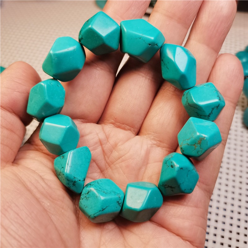 批发优化绿松石高瓷桶珠散珠随形手串手链圆珠顶珠腰金刚星月配饰