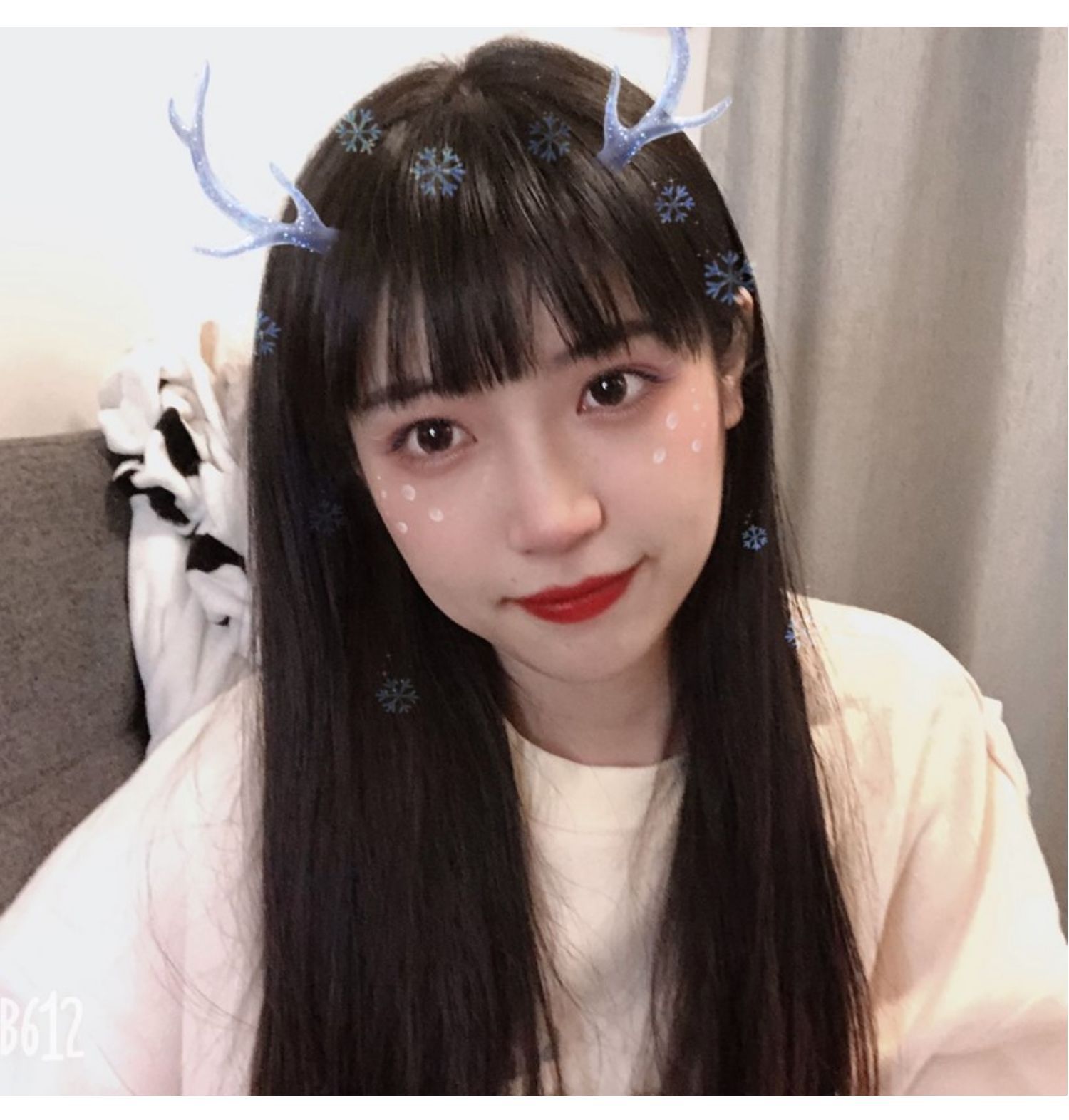 假发女长发漫画刘海黑长直自然全头套式时尚空气刘海中长发假发套