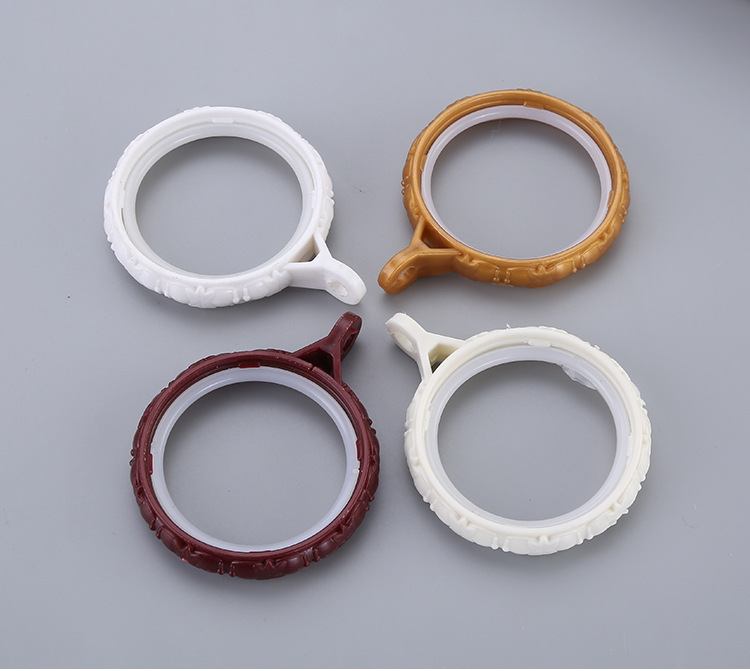 窗帘圈罗马杆配件开口吊环配件窗帘环活动活扣浴帘扣纳米打孔环圈