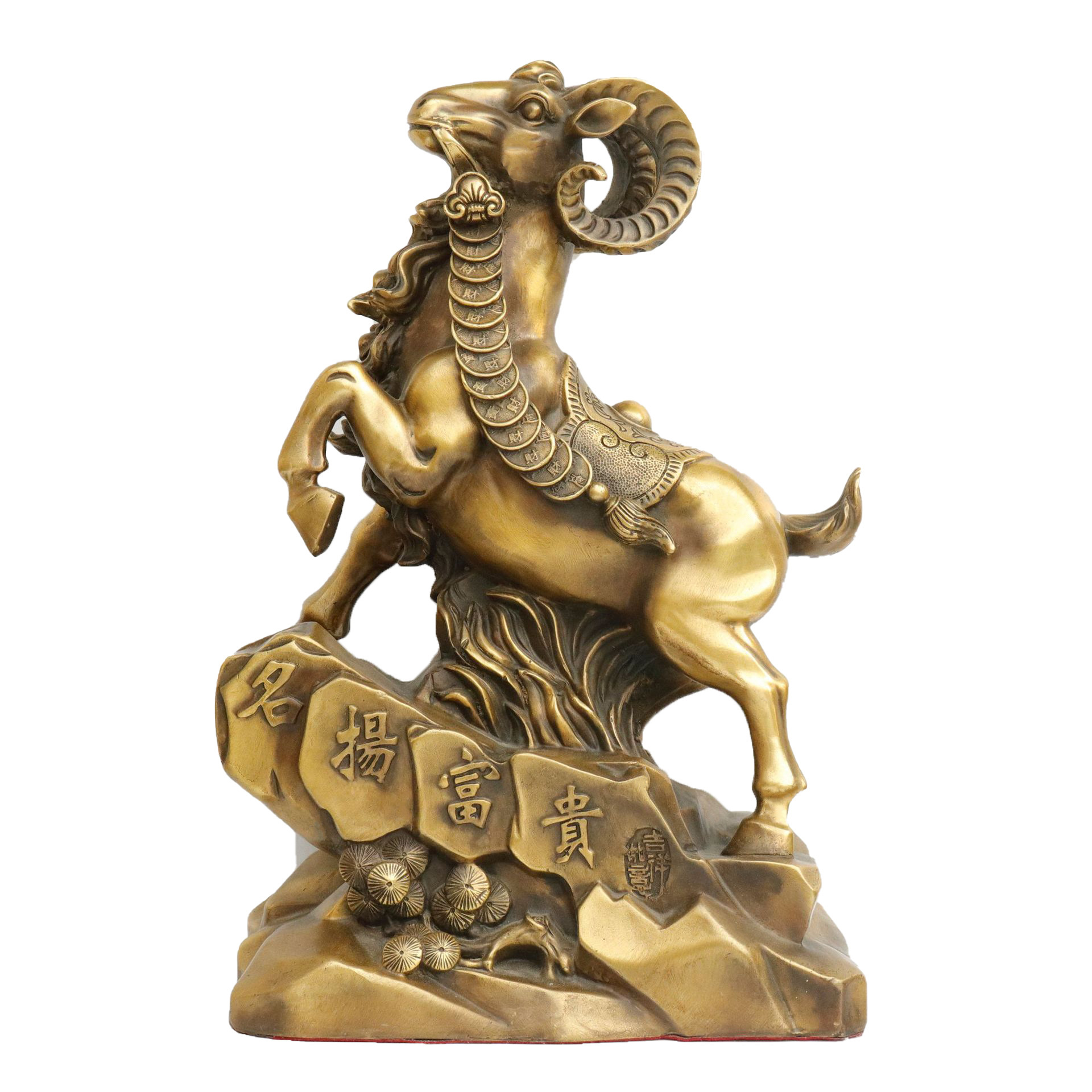 纯黄铜招财羊摆件名扬领头羊家居铜器装饰工艺品领导送礼礼物