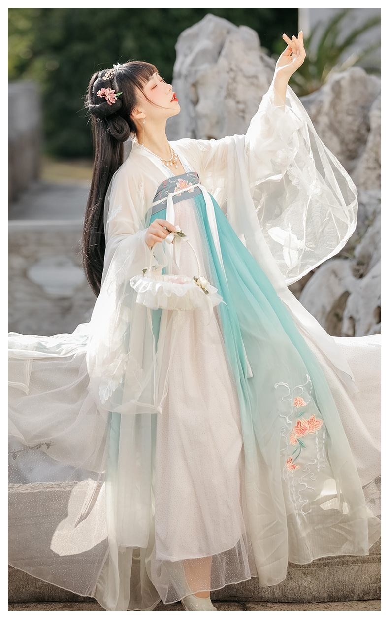 春晓新款成人古装汉服中国风仙气飘逸古风超仙齐胸襦裙女学生广袖