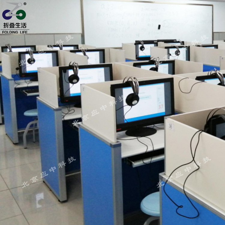 升降屏风学校中高考英语听说机考大学四六级考试语音室卡座电脑桌