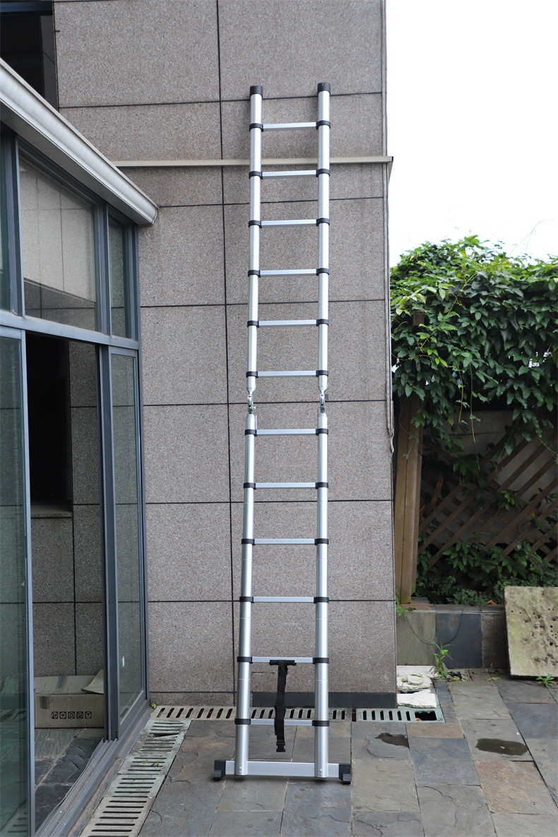 铝合金伸缩直梯单侧家用折叠梯批发户外铝合金伸缩折叠梯子
