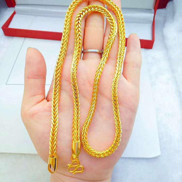 跨境爆款货源镀金5n蛇骨链项链黄铜电镀仿黄金婚庆首饰品男士项饰